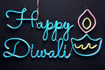 Neon Sign Lights "Happy Diwali" - Neonzastudio