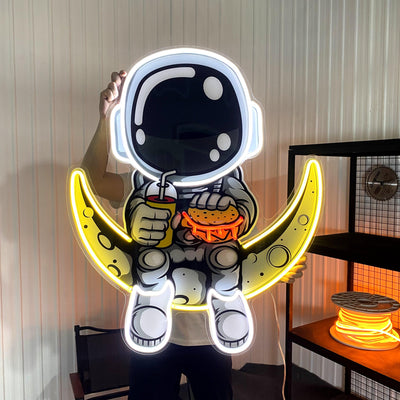 Astronaut Hamburger Led Neon Acrylic Artwork - Neonzastudio