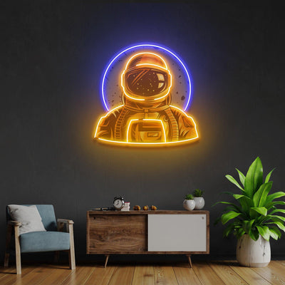 Astronaut Emblem Led Neon Acrylic Artwork - Neonzastudio