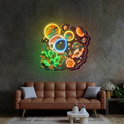 Astronaut Plant Universe LED Neon Sign Light Pop Art - Neonzastudio