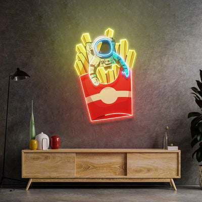 Astronaut on Chips Led Neon Acrylic Artwork - Neonzastudio