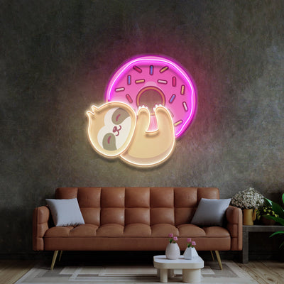 Bear Hugging Donuts LED Neon Sign Light Pop Art - Neonzastudio