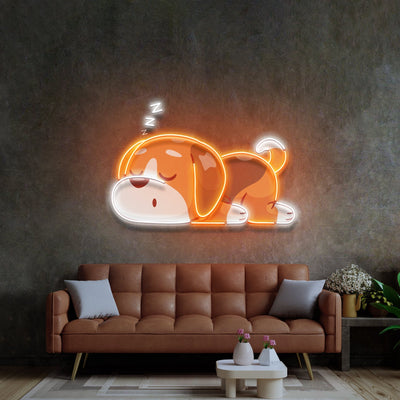 Dog Falling Asleep LED Neon Sign Light Pop Art - Neonzastudio