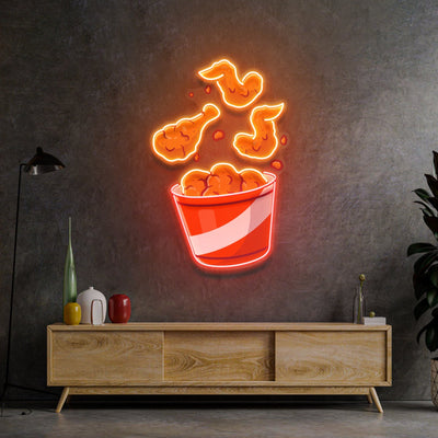 Flying Fried Chicken LED Neon Sign Light Pop Art - Neonzastudio