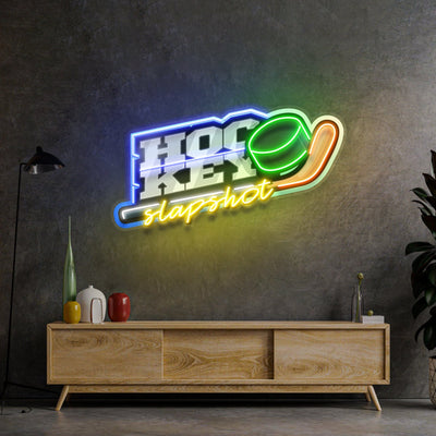 Hockey Slapshot LED Neon Sign Light Pop Art - Neonzastudio