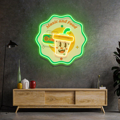 Music Food Led Neon Acrylic Artwork - Neonzastudio