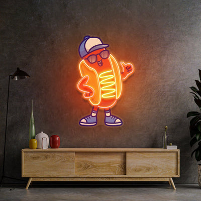 Sportie Hotdog Guy LED Neon Sign Light Pop Art - Neonzastudio