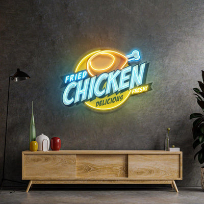 Fried Chicken Led Neon Acrylic Artwork - Neonzastudio