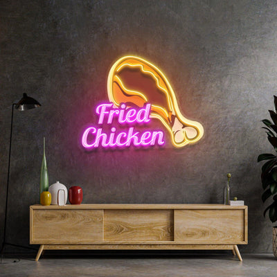 Fried Chicken Led Neon Acrylic Artwork - Neonzastudio